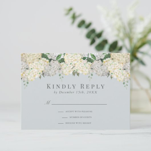 Dusty Blue Hydrangea Wedding RSVP (スタンド正面)