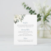 Dusty Blue Ivory Floral Wedding Enclosure Card エンクロージャーカード (スタンド正面)