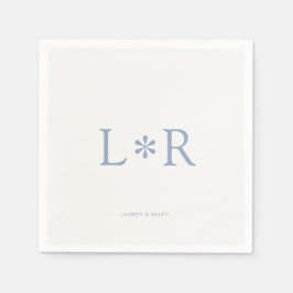 Dusty Blue & Ivory | Stylish Modern  スタンダードカクテルナプキン