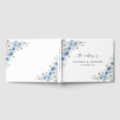 Dusty Blue Ivory Wedding Guest Book ゲストブック (全面)