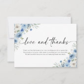 Dusty Blue Ivory Wedding Thank You Cards サンキューカード (正面)