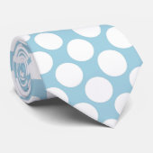 Dusty Blue Jumbo Polka Dots Custom Necktie ネクタイ (ロール)