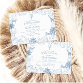 Dusty Blue Jungle Safari Animals Baby Shower 招待状