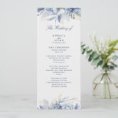  Dusty Blue & Light Blue Floral  Artwork wedding  プログラム (スタンド正面)