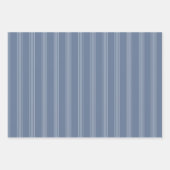 Dusty Blue & Light Dusty Blue Stripes ラッピングペーパーシート (正面)