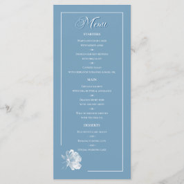 Dusty Blue Line Art Rose Dinner Courses Wedding メニュー