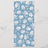 Dusty Blue Line Art Rose Dinner Details Wedding メニュー (裏面)