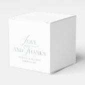 Dusty Blue “Love and Thanks” Wedding フェイバーボックス (正面サイド)