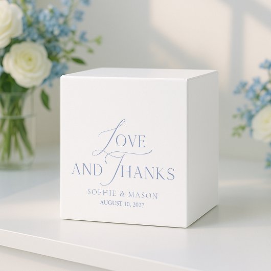 Dusty Blue “Love and Thanks” Wedding フェイバーボックス