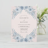Dusty Blue Lush Springtime Wedding 招待状 (スタンド正面)