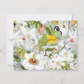 Dusty Blue Mariposa Personalized Flat Note Card ノートカード (裏面)