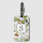 Dusty Blue Mariposa Vintage Monogram Luggage Tag ラゲッジタグ (正面縦)