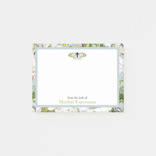 Dusty Blue Mariposa Vintage Post-it Notes ポストイット (正面)