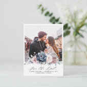 Dusty Blue Mauveバラ写真フローラ日付の保存 ポストカード (スタンド正面)