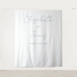 Dusty Blue Minimalistの写真結婚背景 タペストリー