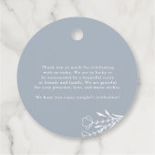 Dusty Blue Minimalist Boquet'結婚s Thank You フェイバータグ (裏面)