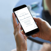 Dusty Blue Minimalist Botanical Elegant Wedding 招待状