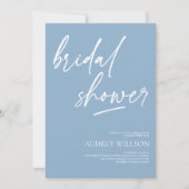 Dusty Blue Minimalist Bridal Shower Invitation 招待状 (正面)