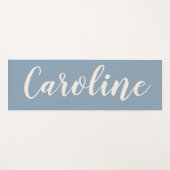 Dusty Blue Minimalist Calligraphy Personalized ヨガマット (正面(横))