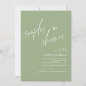 Dusty Blue Minimalist Couples Shower Invitation 招待状 (正面)