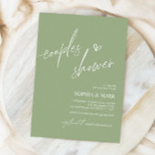 Dusty Blue Minimalist Couples Shower Invitation 招待状