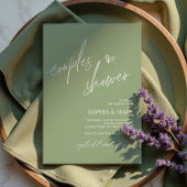 Dusty Blue Minimalist Couples Shower Invitation 招待状