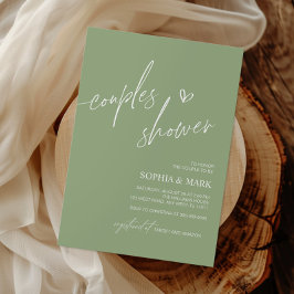 Dusty Blue Minimalist Couples Shower Invitation 招待状