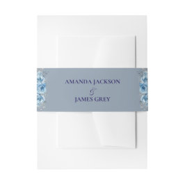 Dusty Blue Minimalist Custom Wedding Invitation  招待状ベリーバンド