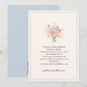 Dusty Blue Minimalist Elegant Bridal Shower  Invit 招待状 (正面/裏面)