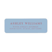 Dusty Blue Minimalist Elegant Return Stickers ラベル (正面)