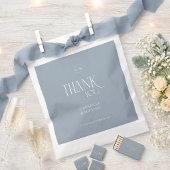 Dusty Blue Minimalist Monogram Thank You Wedding フェイバーバッグ