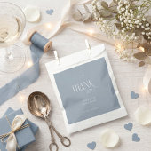 Dusty Blue Minimalist Monogram Thank You Wedding フェイバーバッグ