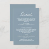Dusty Blue Minimalist Wedding Details エンクロージャーカード (正面/裏面)