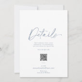 Dusty Blue Minimalist Wedding Details Card 招待状 (正面)