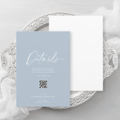Dusty Blue Minimalist Wedding Details Card 招待状
