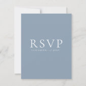 Dusty Blue Minimalist Wedding RSVP Card (裏面)
