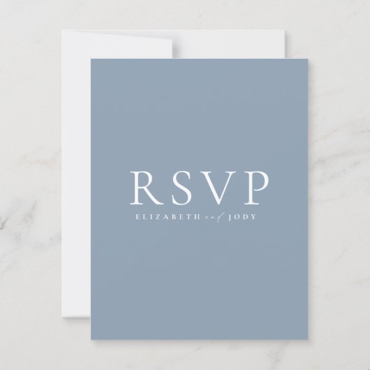 Dusty Blue Minimalist Wedding RSVP Card (裏面)