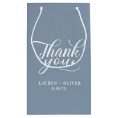 Dusty Blue | Minimalist Wedding Thank You スモールペーパーバッグ (裏面)