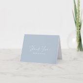 Dusty Blue Minimalist Wedding Thank You Card サンキューカード (正面)