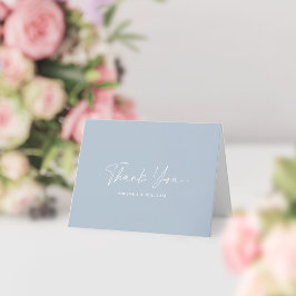 Dusty Blue Minimalist Wedding Thank You Card サンキューカード