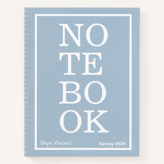 Dusty Blue Modern Big "NOTEBOOK" ノートブック (正面)