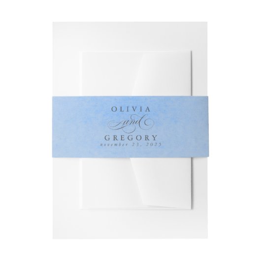 Dusty Blue Modern Boho Wedding 招待状ベリーバンド (正面例)