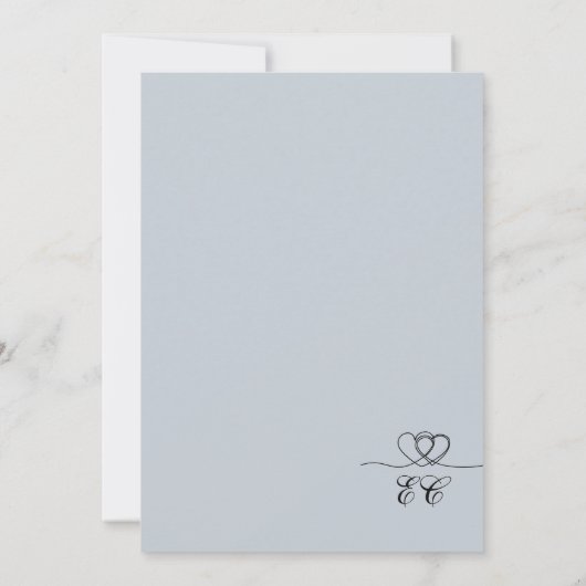 Dusty Blue Modern Chic Mix and Match Wedding 招待状 (裏面)