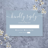 Dusty Blue Modern Minimalist Elegant Script 出欠カード