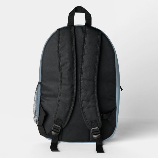 Dusty Blue Modern Personalized Kids Backpack プリントバックパック (裏面)