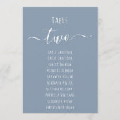 Dusty Blue Modern White Script Seating Chart Card (裏面)