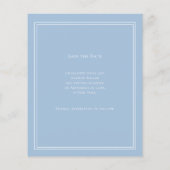Dusty blue monogram budget wedding Save the Date チラシ (裏面)