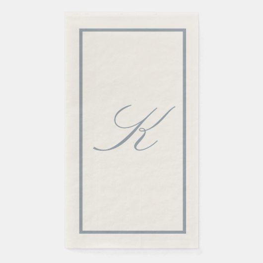 Dusty Blue Monogram Initial Wedding Bridal Shower (正面)
