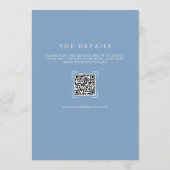 Dusty Blue Monogram QR Code All In One Wedding 招待状 (裏面)