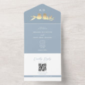 Dusty Blue Monogram QR Wedding オールインワン招待状 (内側)